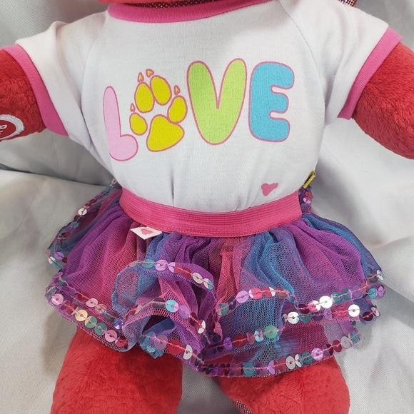 Build A Bear Ellie Red Dragon Great Wolf Lodge Plush Stuffed Toy 16 Inch Outfit - Picture 3 of 11